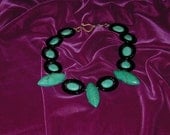 Big, bold turquoise and black onyx choker