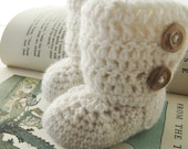 Crochet Baby Booties - Snow Angel Baby Boots - 0 to 12 Months - Choose Your Size