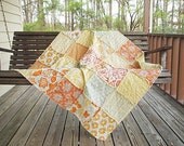 Picnic Quilt Throw, Rag, Heirloom in Citrine, All Natural, fresh modern handmade shabby home decor