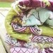 Queen Size Quilt, Rag, Aviary 2 in lilac, purple green turquoise, ALL NATURAL, fresh modern handmade bedding