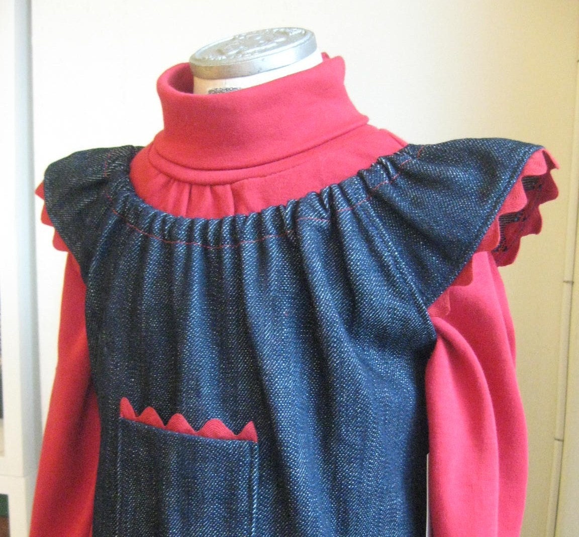 Babies size 12 mo denim smock dress