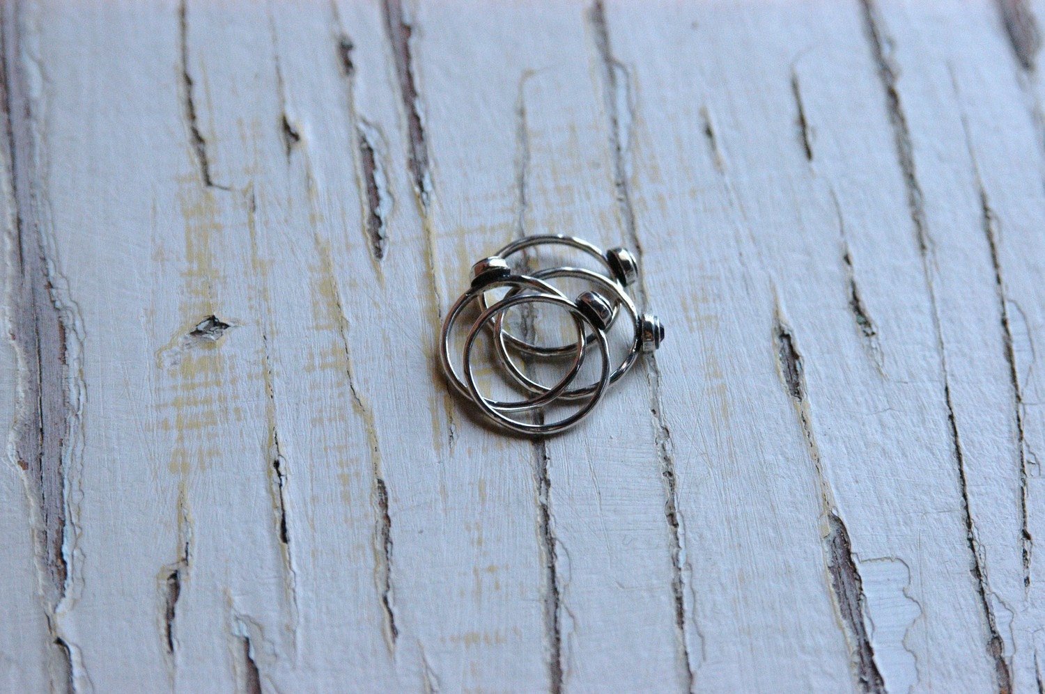 Sterling Silver Stacked Birthstone Ring