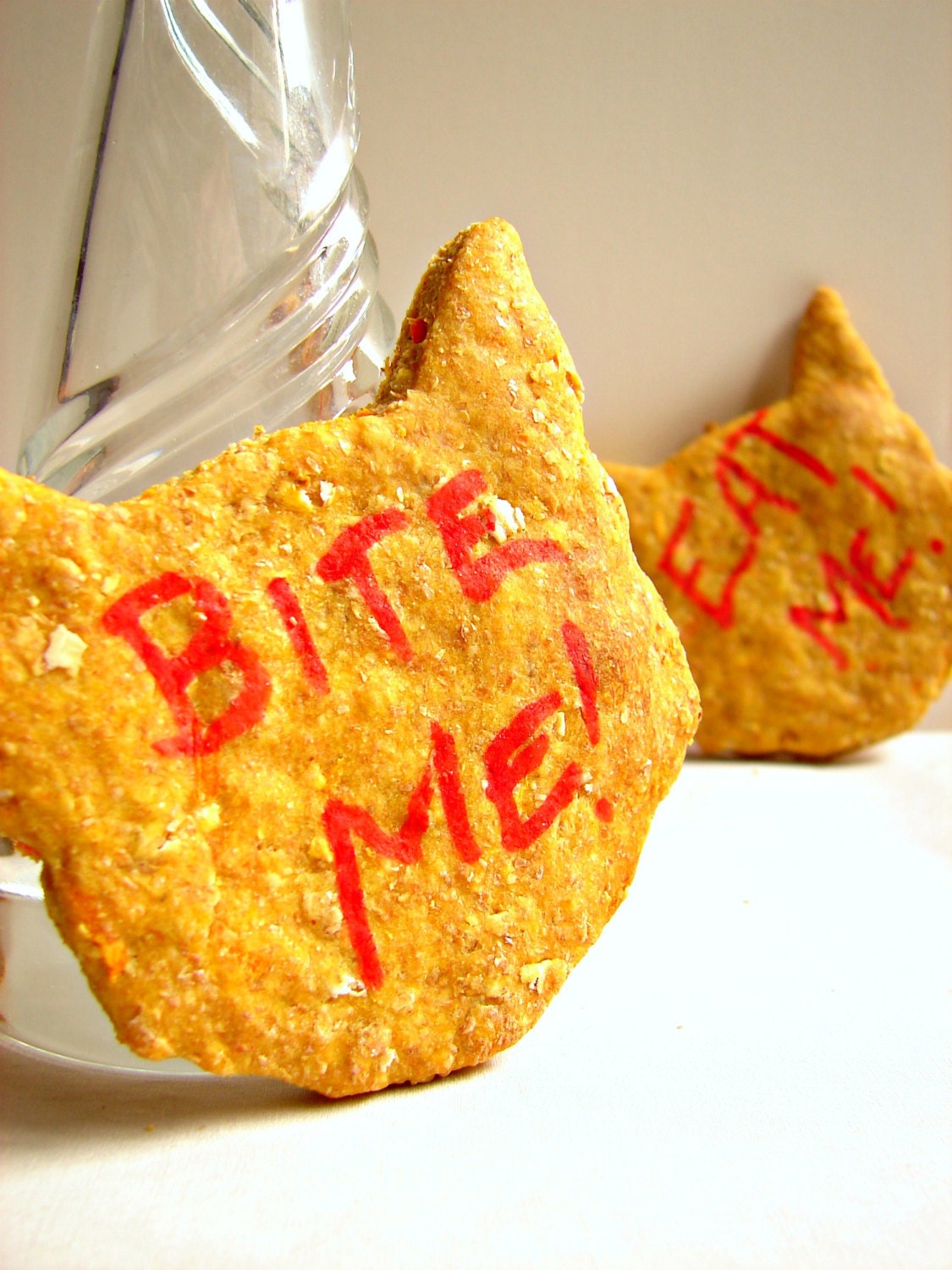Funny Dog Treats, Dog Cookie, Cat-Head Dog Biscuits-8ct