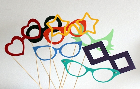 Photobooth  Party Prop Glasses - Set of Eight