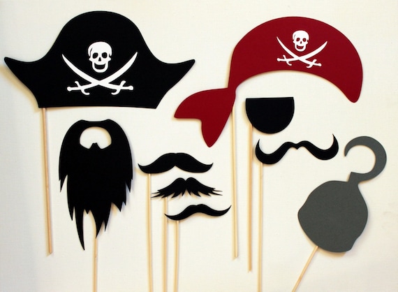Photo Booth Props. Pirate PhotoBooth Prop Kit