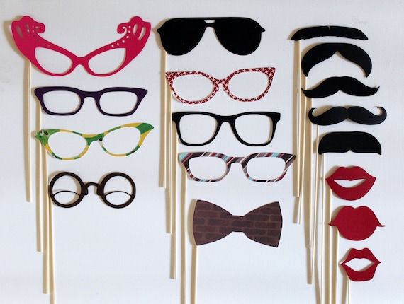 Photo Booth Props. PhotoBooth Props. Mad Men Party. Wedding Photos- Seventeen Photobooth Party Props