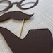 Photobooth Photo Prop - Pipe, Mustache, Glasses on a Stick Set