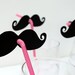 Photo Booth Props (8) EIGHT Mustache and Pink Straw Photo Props