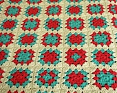 Crocheted Afghan Beautiful Granny Square