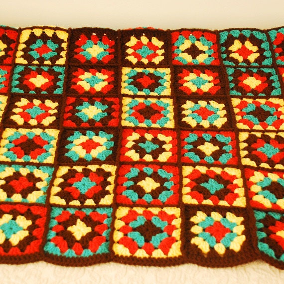 Crochet Blanket Bohemian Granny Square