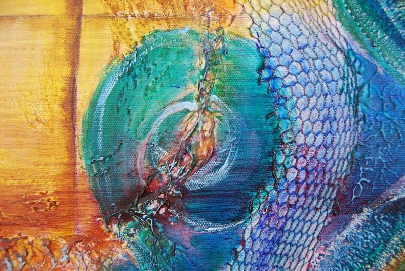 Pacific inspired painting -  printable copy of original acrylic mixed media