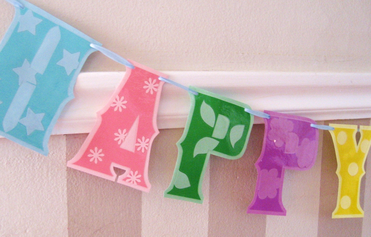 HAPPY EASTER Banner - multicolored pastels Il_170x135