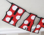 HAPPY BiRTHDAY Banner in New Larger MiNNIE or MiCKEY Style POLKa DOtS Il_170x135