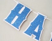 Cinderella HAPPY BIRTHDAY Banner - Blue Glitter with Rhinestones Il_170x135