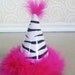 PARTY HAT to match BiRTHDAY BaNNER - ZEBRA PRiNT on HoT PiNK