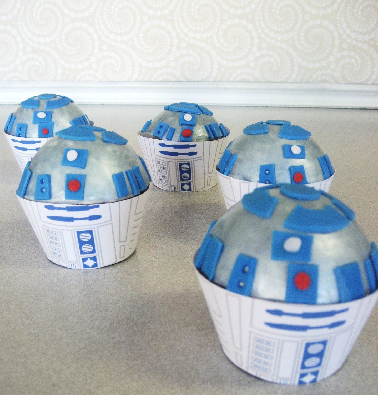 Star Wars R2D2 Cupcake Wrappers - Birthday, Shower, Bridal, Wedding