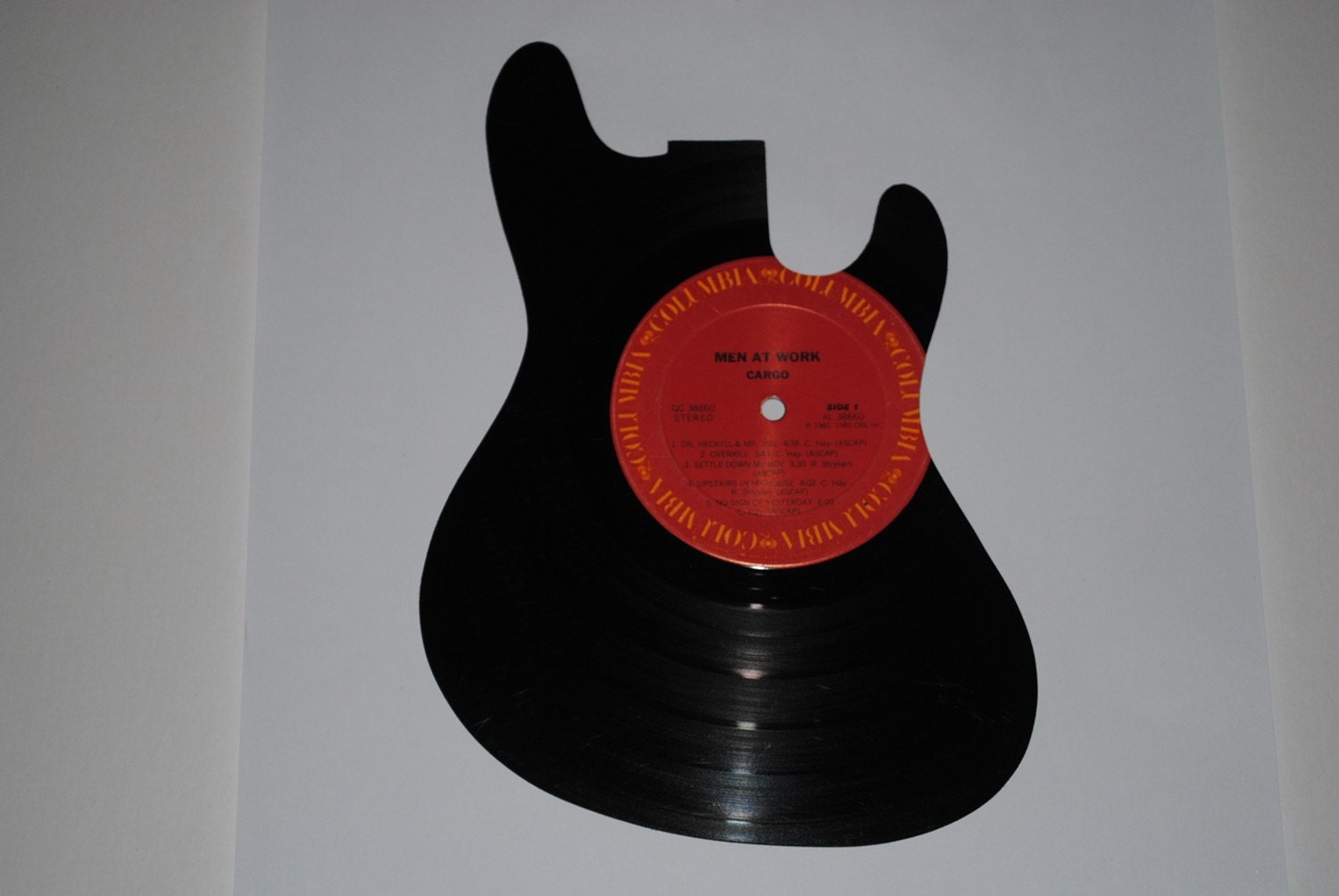 MEN at WORK GUITAR vinyl record silhouette