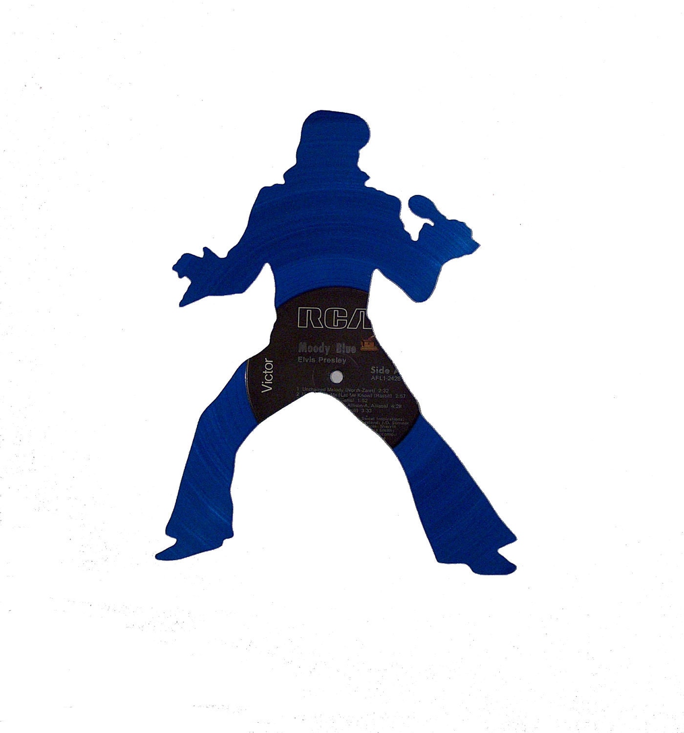 ELVIS vinyl record silhouette - MOODY BLUE