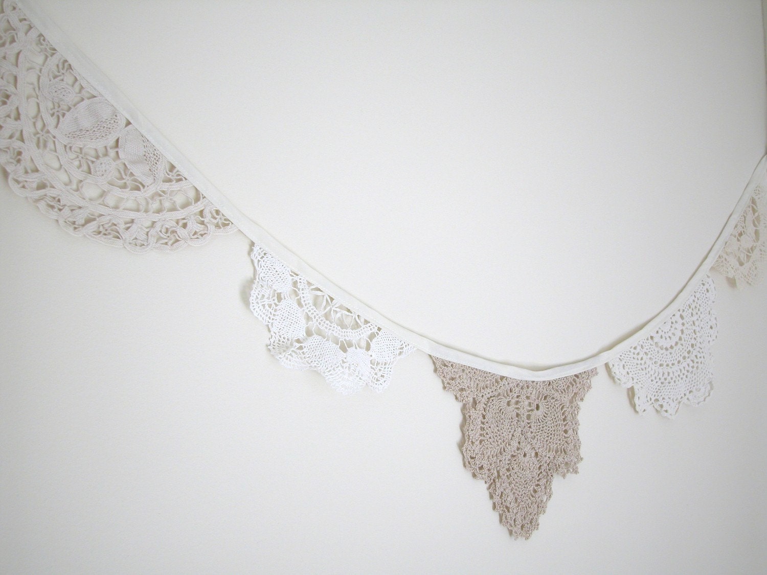 Vintage crochet doily bunting