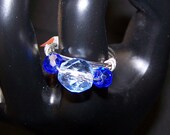 Blue Swavorski Crystal Wire Wrapped Ring