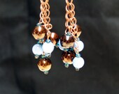 CLEARANCE - Brown and Blue Pearl Dangle Earrings