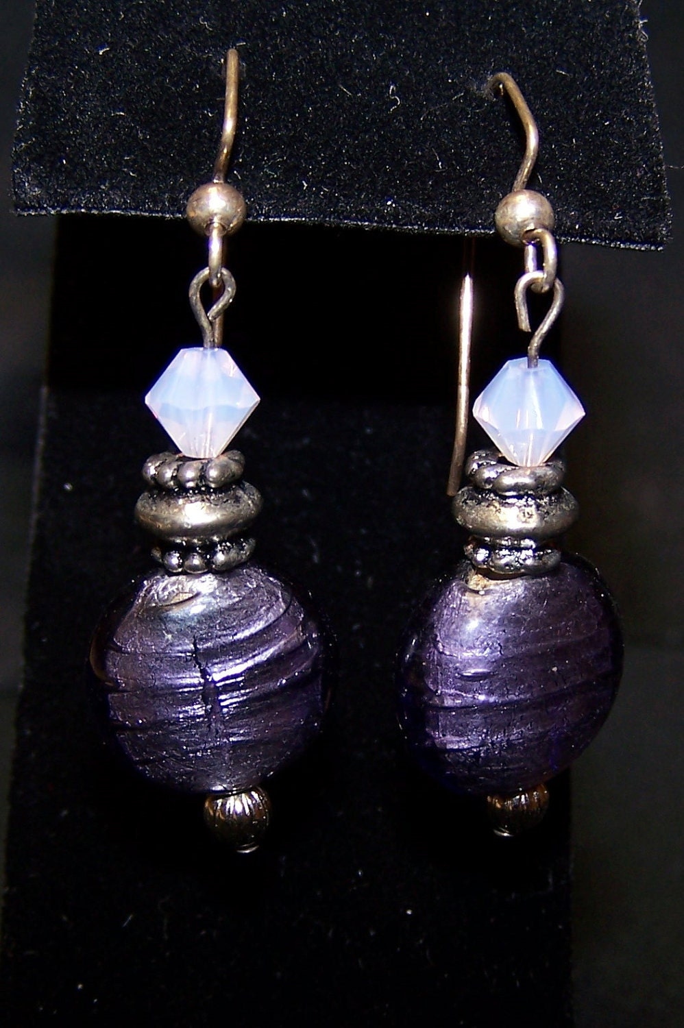 Shiny Purple Lampwork Earrings