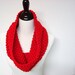 Chunky Cowl Infinity Scarf Crochet Neckwarmer Scarlet Red - MADE TO ORDER, Accessory Winter Gift