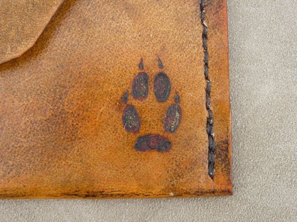 Tribal Fox leather pouch