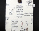 iPad Padded Sleeve Case with Button Tab - Calligraphy