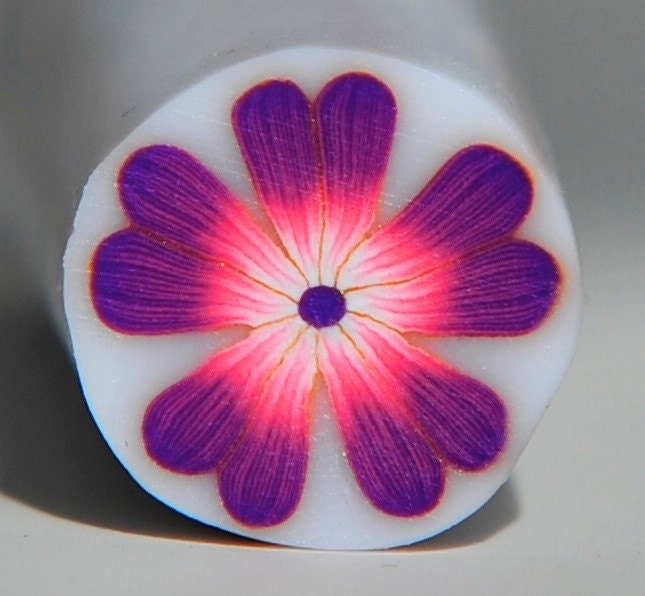 Polymer clay purple and pink flower cane