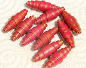 10 Polymer clay Coissantlike shape beads (n1005)