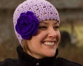 Crocheted Hat - Made to Order Flapper Beanie YOU CHOOSE COLOR