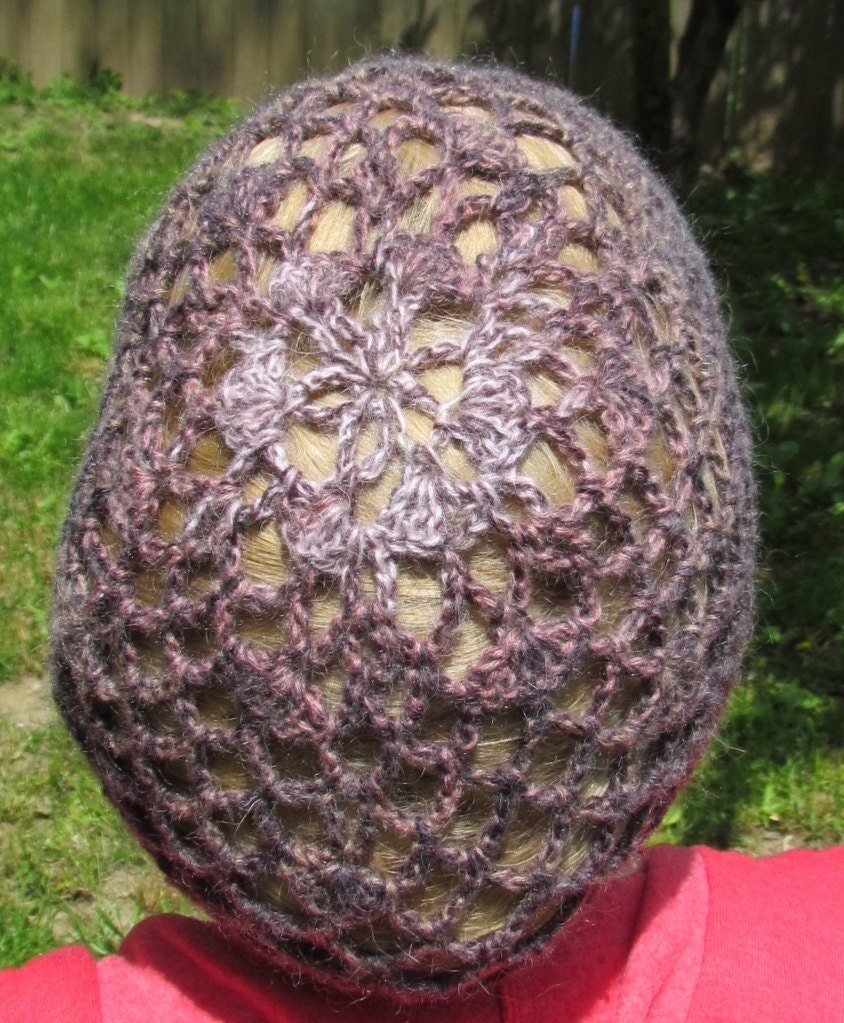 SALE Crochet Hat Slouchy Beret in Wool Blend Bohemian Look