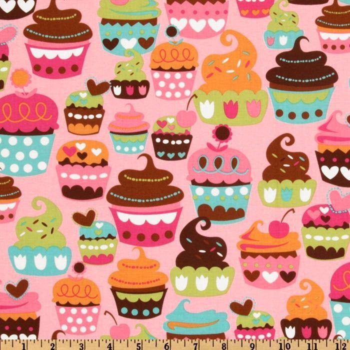 Michael Miller Sweet Treats Cupcake Pink 1 yard