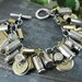 Shotgun and Bullet Casing Jewelry - Mixed Nickel & Brass Bullet and Shotgun Casing Loaded Charm Bracelet