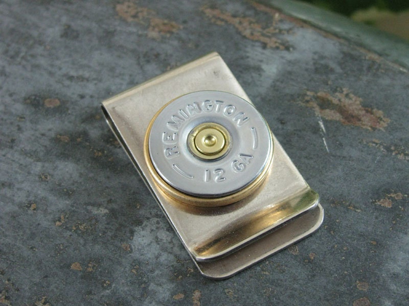 Shotgun Casing Jewelry - Bullet Jewelry - Genuine Remington Nickel Silver 12 Gauge Money Clip - Great Gift for Man or Groomsmen Gifts