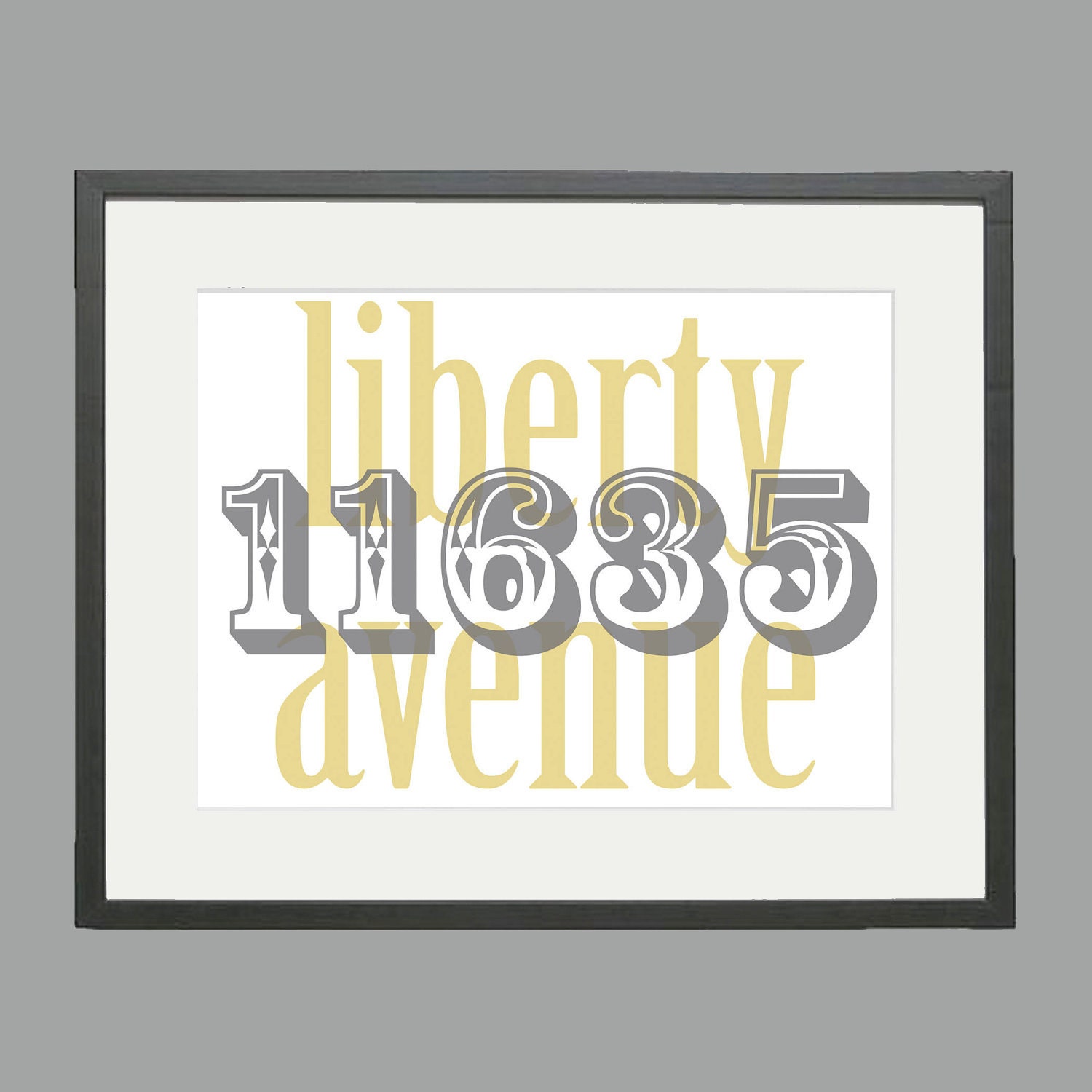 New House Gift - Address Print Street House Number  5 x 7