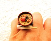 Miso Soup Ring Miniature Food Jewelry Traditional Japanese Food