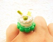 Kawaii Food Ring Ice Cream Sundae  Candy Miniature Food Jewelry