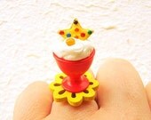 Miniature Food Ring Candy Vanilla Ice Cream Yellow  Flower