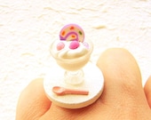 Miniature Food Ring Ice Cream Roll Cake Kawaii Food Jewelry