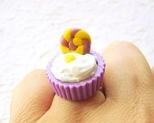 Food Ring Kawaii Ice Cream Candy  Miniature Food Jewelry