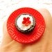 Bold  Ring Miniature Food Jewelry Chocolate Ice Cream Asian Flower