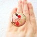Food Ring Vanilla Ice Cream Chiyogami Paper Miniature Food Jewelry