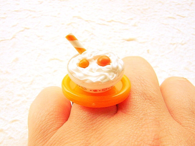 Kawaii Ring Ice Cream Miniature Food Jewelry