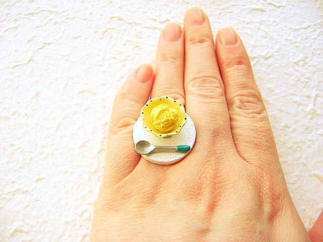 Food Ring Ice Cream Miniature Food Jewelry Gifts Under 10