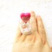 Miniature Food Ring Sweet Pink Hearts Food Jewelry