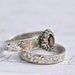 halo garnet engagement ring wedding ring band set. wuthering heights quote engraved wedding and engagement ring set . unique engagement ring