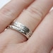 thin wedding band ring with vines . recycled silver leaf wedding bands . engraved message rings . made to order