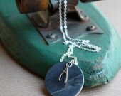 Recycled Skateboard Lucky Wish Bone Necklace